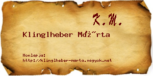 Klinglheber Márta névjegykártya